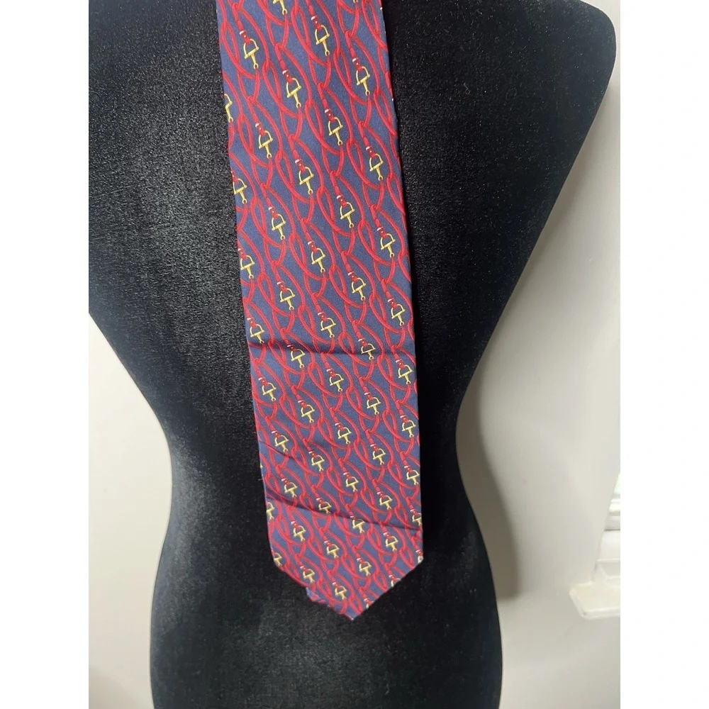 Gucci Silk Tie Horsebit Logo Print Made in Italy